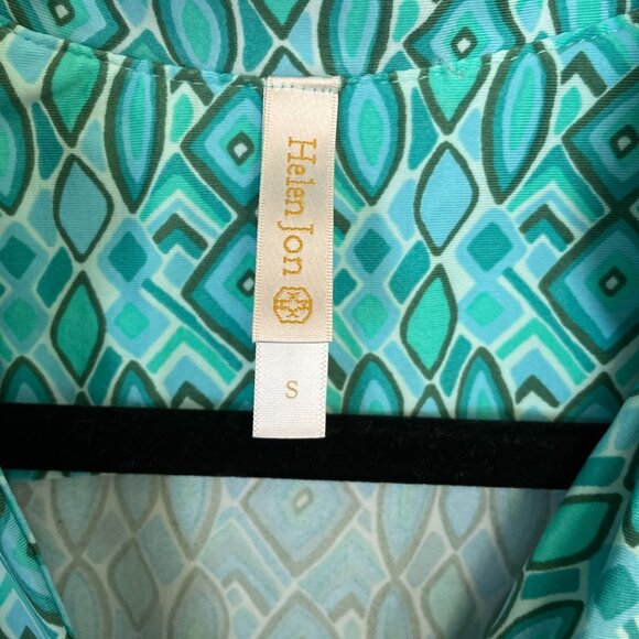 Helen Jon Sanibel Costa Del Sol Green Aqua Dress Resort Wear SZ S - Picture 6 of 7